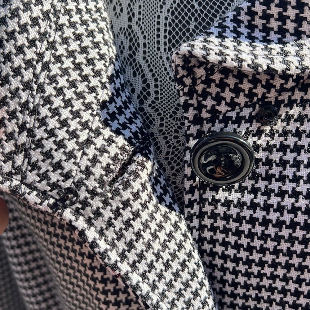 John Meyer Houndstooth Jacket Black Houndstooth B… - image 8